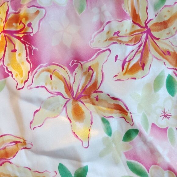 Lilly Pulitzer Floral Top - Pink, Yellow, Green, Tube Top With Tie On Side - Picture 2 of 5